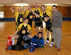 Equipe de floorball en maillots SPORTAMO